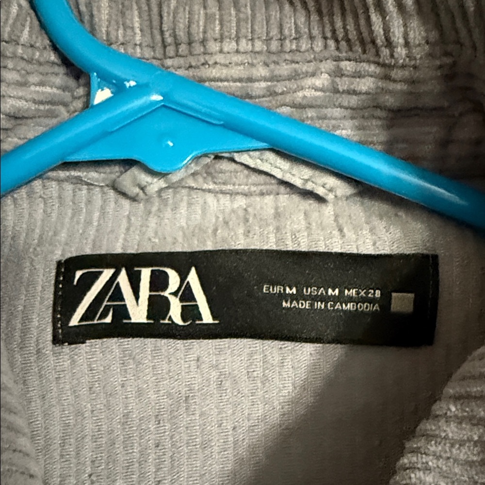 Zara Gray CORDUROY SHIRT LIKE Jacket: BEAUTIFUL EXCELLENT CONDITION - Picture 2 of 9
